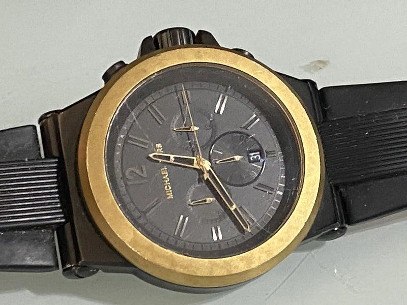 Michael Kors Dylan Chronograph Quartz Black Dial Black Rubber Strap Watch For Men - MK8383 Buy Now By Michael Kors
