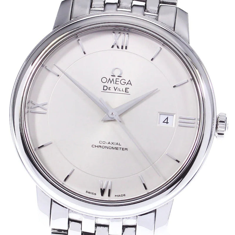 Shop Omega De Ville Prestige Co-Axial Silver Dial Silver Steel Strap Watch for Men - 424.10.40.20.02.003 in USA