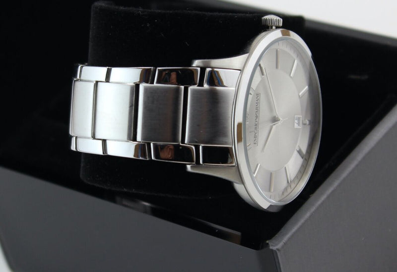 Emporio Armani Renato Quartz Silver Dial Silver Steel Strap Watch For Men - AR11189 Buy Now By Emporio Armani