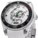 Shop Gucci Dive Quartz White Dial White Rubber Strap Watch For Men - YA136330 in USA