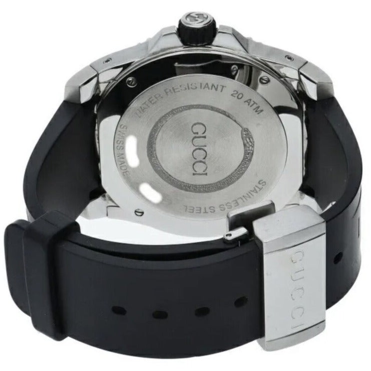 Shop Gucci Dive Quartz Kingsnake Black Dial Black Rubber Strap Watch For Men - YA136217 in USA