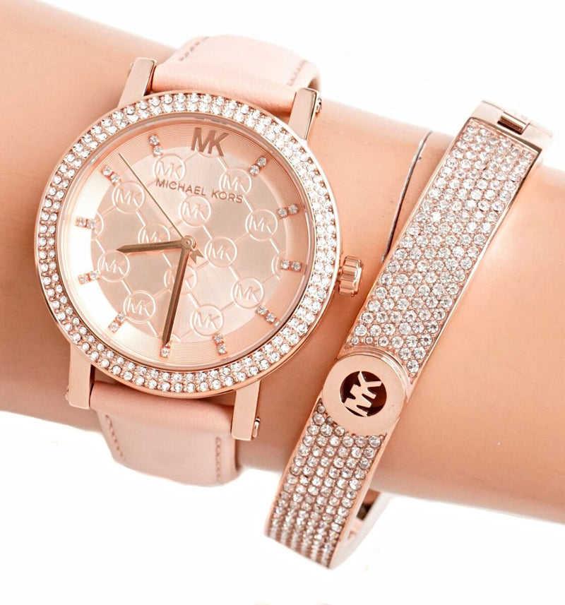 Michael Kors Corey Analog Rose Gold Dial Pink Leather Strap Watch For Women - MK2987 Buy Now By Michael Kors