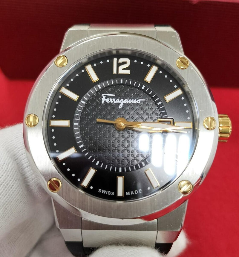 Salvatore Ferragamo F-80 Black Dial Black Rubber Strap Watch For Men - SFHY00120 Buy Now By Salvatore Ferragamo