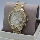 Michael Kors Layton Chronograph Gold Dial Gold Steel Strap Watch For Women - MK6977 Buy Now By Michael Kors