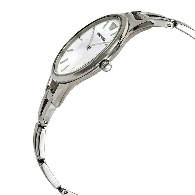 Emporio Armani Aurora Mother Of Pearl White Dial Silver Steel Strap Watch For Women - AR11054 Buy Now By Emporio Armani