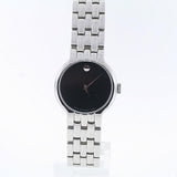 Shop Movado Veturi Quartz Black Dial Silver Steel Strap Watch for Women - 0606338 in USA