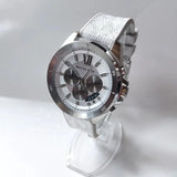 Michael Kors Brecken Chronograph Silver Dial White Leather Strap Watch For Men - MK8949 Buy Now By Michael Kors