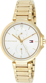 Shop Tommy Hilfiger Angela White Dial Gold Steel Strap Watch for Women - 1782128 in USA