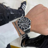 Emporio Armani Diver Chronograph Quartz Black Dial Silver Steel Strap Watch For Men - AR11360 Buy Now By Emporio Armani