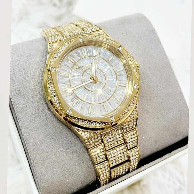 Michael Kors Lennox Three Hand Crystals White Dial Gold Steel Strap Watch For Women - MK6991 Buy Now By Michael Kors