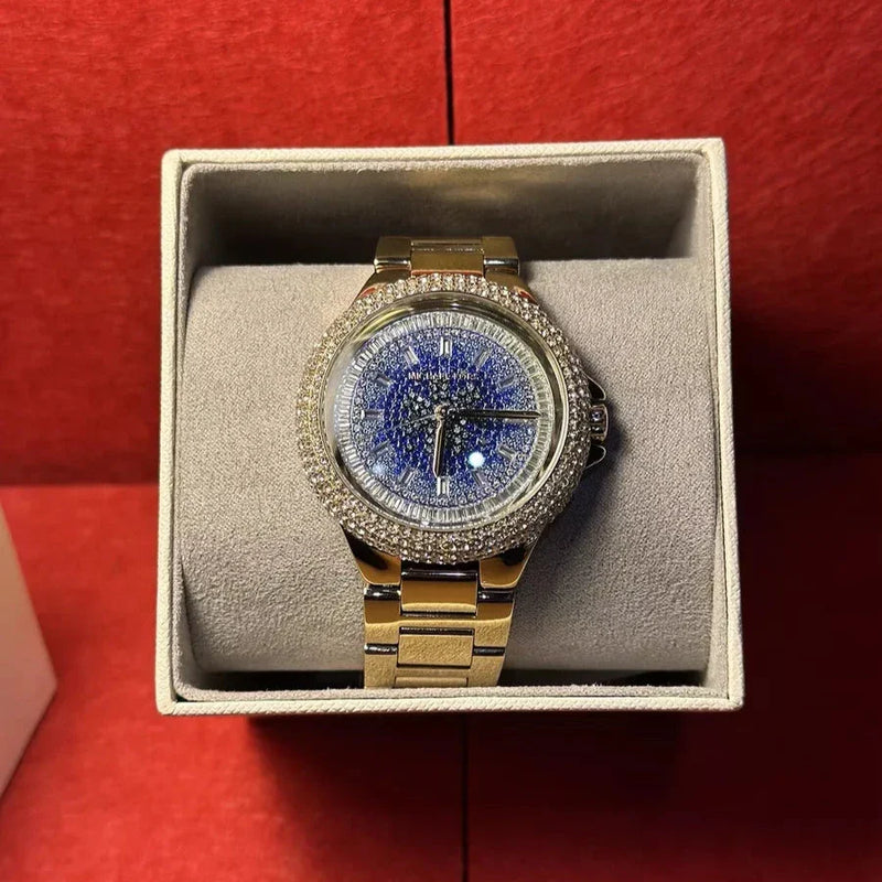 Michael Kors Camille Analog Blue Dial Gold Steel Strap Watch For Women - MK7341 Buy Now By Michael Kors