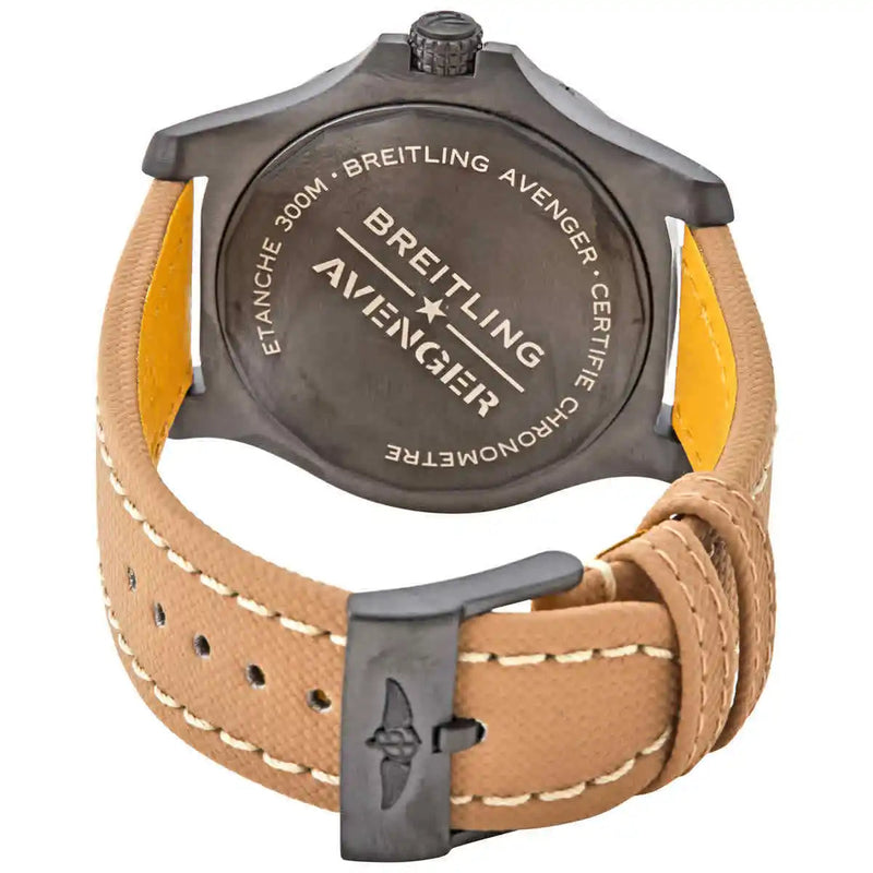 Shop Breitling Avenger Automatic GMT 45 Black Dial Brown Nylon Strap Watch for Men - V32395101B1X1 in USA