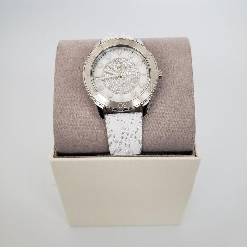 Michael Kors Runway Three Hand White Dial White Leather Strap Watch For Women - MK6998 Buy Now By Michael Kors