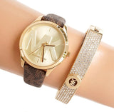 Michael Kors Jaycie Three Hand Gold Dial Brown Leather Strap Watch for Women - MK2862 Buy Now By Michael Kors