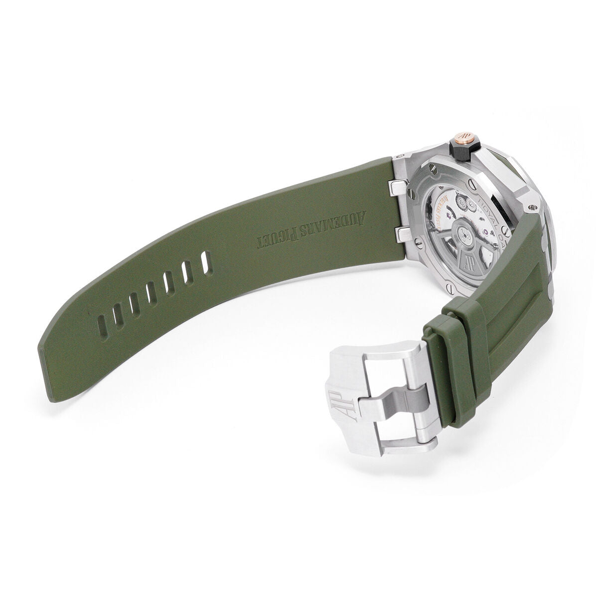 Audemars Piguet Royal Oak Offshore Diver Green Dial Green Rubber Strap Watch for Men - 15720ST.OO.A052CA.01