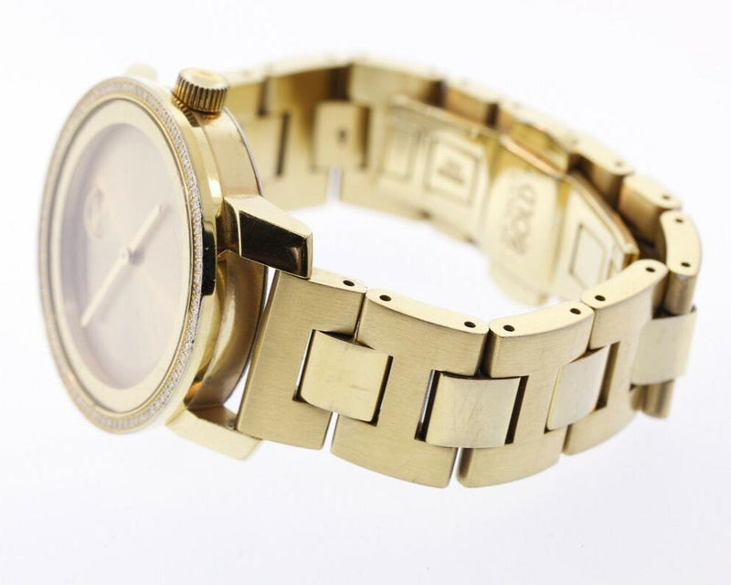 Shop Movado Bold Diamonds Gold Dial Gold Steel Strap Watch for Women - 3600150 in USA