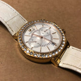 Swarovski Citra Sphere Chrono White Dial White Leather Strap Watch for Women - 5080602 Buy Now By Swarovski