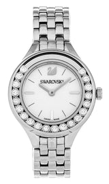 Shop Swarovski Lovely Crystals Mini White Dial Silver Steel Strap Watch for Women - 5242901 in USA