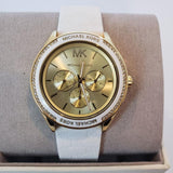 Michael Kors Jessa Quartz Gold Dial White Silicone Strap Watch For Women - MK7267 Buy Now By Michael Kors