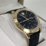 Versace Univers Navy Blue Dial Navy Blue Leather Strap Watch for Men - VEBK00318 Buy Now By Versace