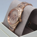 Michael Kors Janelle Quartz Crystals Rose Gold Dial Rose Gold Steel Strap Watch For Women - MK7312 Buy Now By Michael Kors