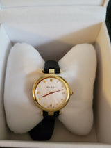 Shop Gucci Diamantissima Quartz Mother of Pearl Dial Black Leather Strap Watch for Women - YA141404 in USA