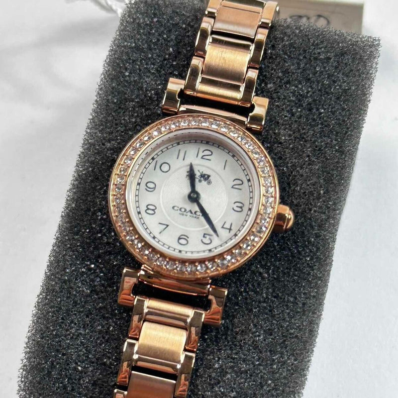 Coach Madison Crystals White Dial Rose Gold Steel Strap Watch For Women - 14502405 Buy Now By Coach