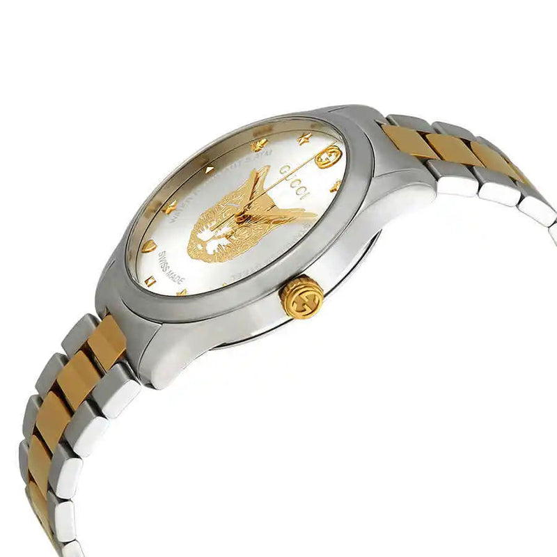 Gucci G Timeless Quartz Mother of Pearl Dial Two Tone Steel Strap Watch For Women - YA1265012 Buy Now By Gucci