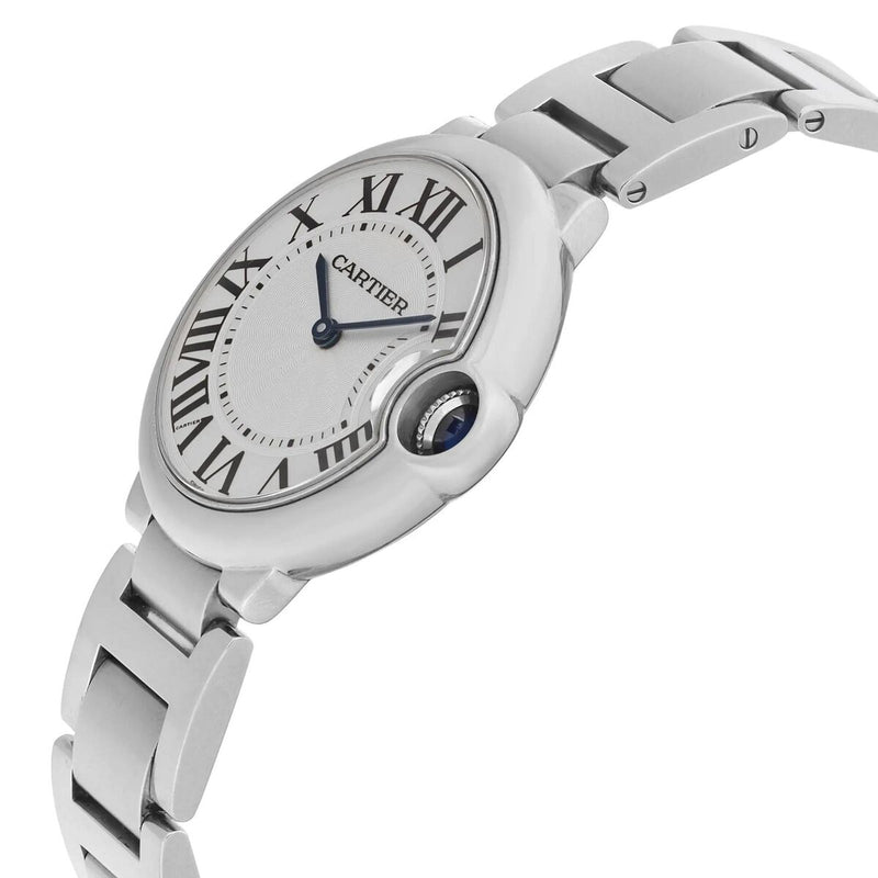 Shop Cartier Ballon Bleu De Cartier Silver Dial Silver Steel Strap Watch for Women - W69011Z4 in USA