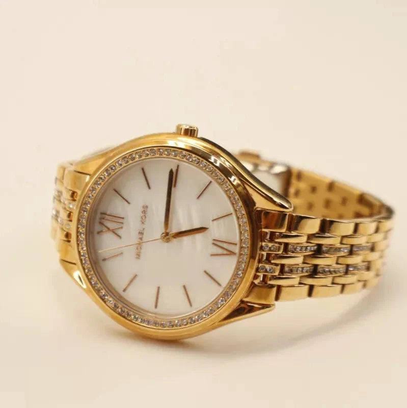 Michael Kors Mindy Three Hand White Dial Rose Gold Steel Strap Watch for Women - MK7078 Buy Now By Michael Kors