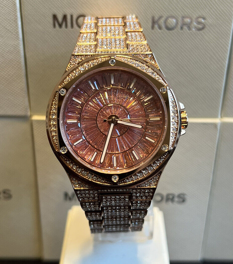 Michael Kors Lennox Three Hand Crystals Rose Gold Dial Rose Gold Steel Strap Watch For Women - MK6992 Buy Now By Michael Kors