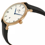 Daniel Wellington Classic Sheffield White Dial Black Leather Strap Watch For Men - DW00100084
