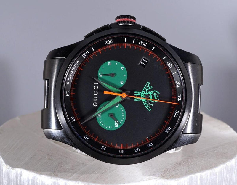Shop Gucci G Timeless Quartz Black Dial Black Steel Strap Watch for Men - YA126270 in USA