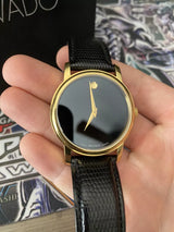 Movado Museum Classic Quartz Black Dial Black Leather Strap Watch for Men - 0607195 Buy Now By Movado