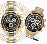 Versace V-Ray Chronograph Black Dial Two Tone Steel Strap Watch For Men - VE2I00421 Buy Now By Versace