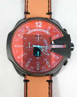 Diesel Mega Chief Chronograph Black Dial Brown Leather Strap Watch For Men - DZ4476 Buy Now By Diesel