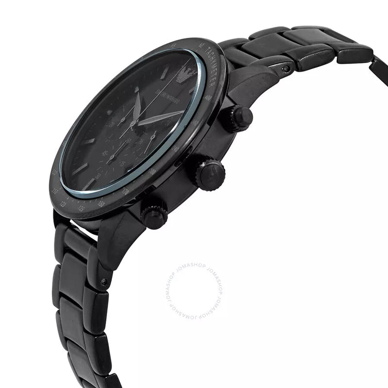 Emporio Armani Mario Chronograph Black Dial Black Steel Strap Watch For Men - AR11242 Buy Now By Emporio Armani