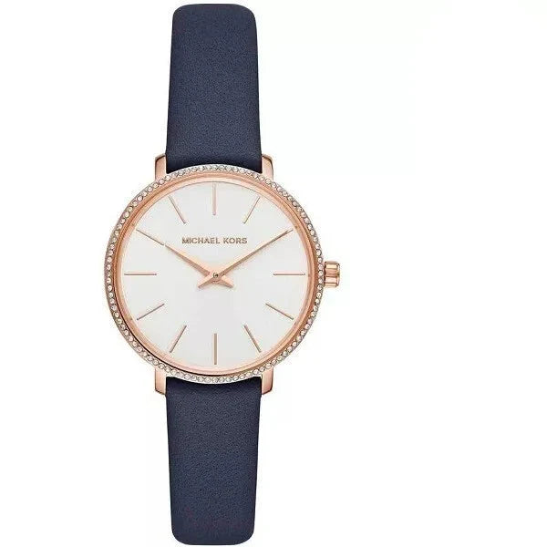 Michael Kors Pyper Analog White Dial Black Leather Strap Watch For Women - MK2804 Buy Now By Michael Kors