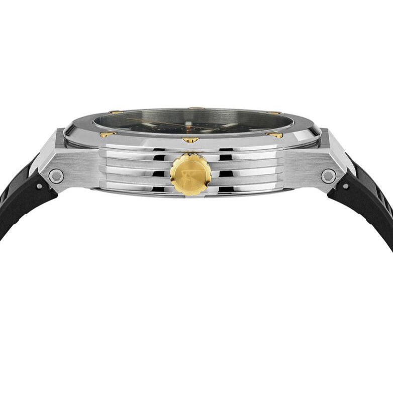 Salvatore Ferragamo F-80 Black Dial Black Rubber Strap Watch For Men - SFHY00120 Buy Now By Salvatore Ferragamo