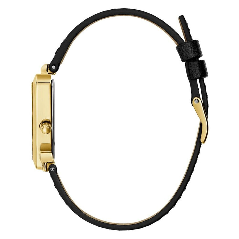 Guess Fame Quartz Gold Dial Black Leather Strap Watch For Women - GW0548L3 Buy Now By Guess