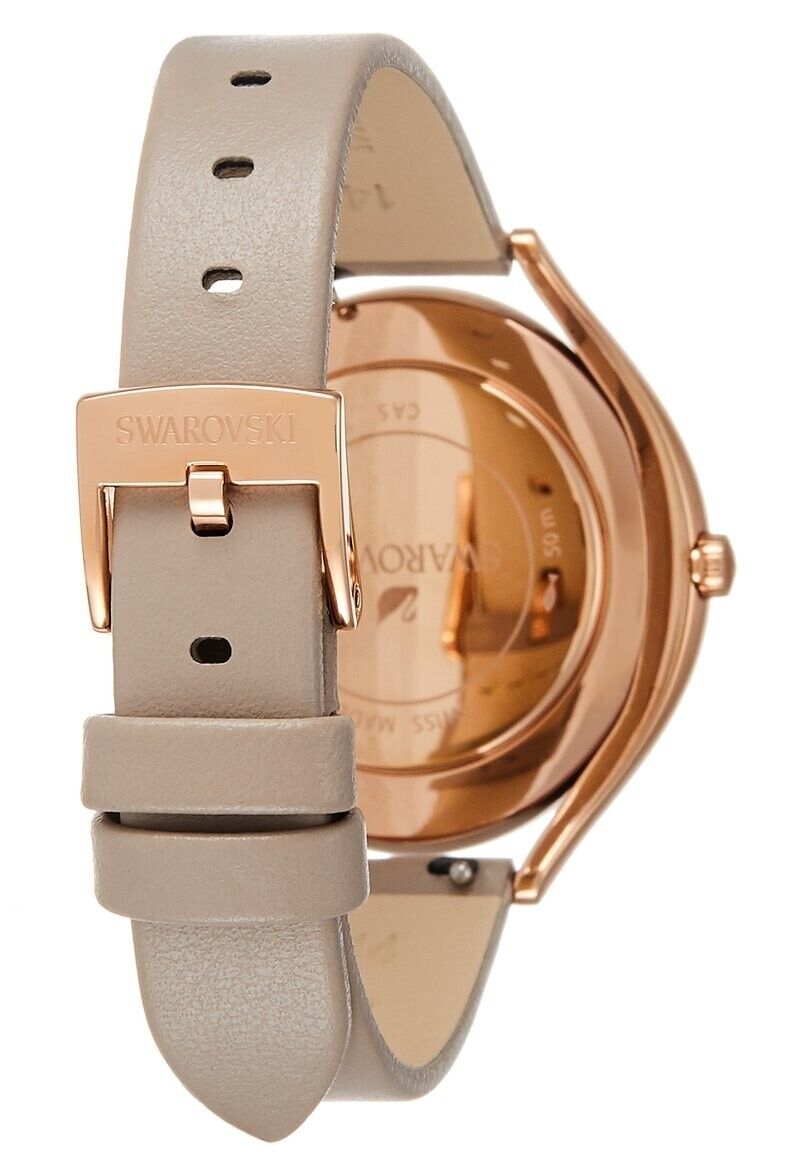 Swarovski Crystalline Aura Silver Dial Beige Leather Strap Watch for Women - 5519450 Buy Now By Swarovski