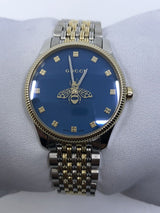 Gucci G Timeless Quartz Blue Dial Two Tone Steel Strap Watch For Women - YA1265029 Buy Now By Gucci