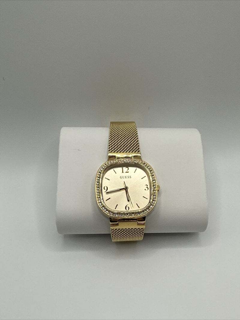 Guess Tapestry Diamonds Gold Dial Gold Mesh Bracelet Watch for Women - GW0354L2 Buy Now By Guess