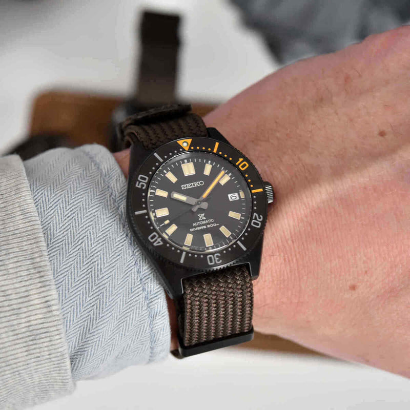 Shop Seiko Prospex Black Series 1965 Limited Edition Black Dial Brown NATO Strap Watch For Men - SPB253J1 in USA