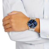 Emporio Armani Kappa Quartz Blue Dial Silver Steel Strap Watch For Men - AR80010 Buy Now By Emporio Armani