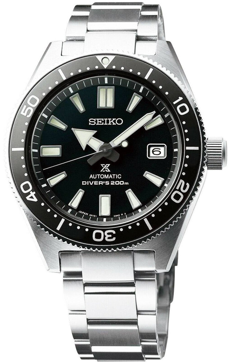 Shop Seiko Prospex Automatic Diver Black Dial Silver Steel Strap Watch For Men - SPB051J1 in USA