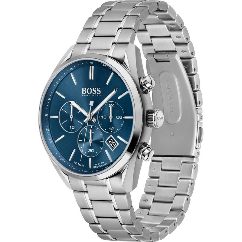 Shop Hugo Boss Champion Blue Dial Silver Steel Strap Watch for Men - 1513818 in USA