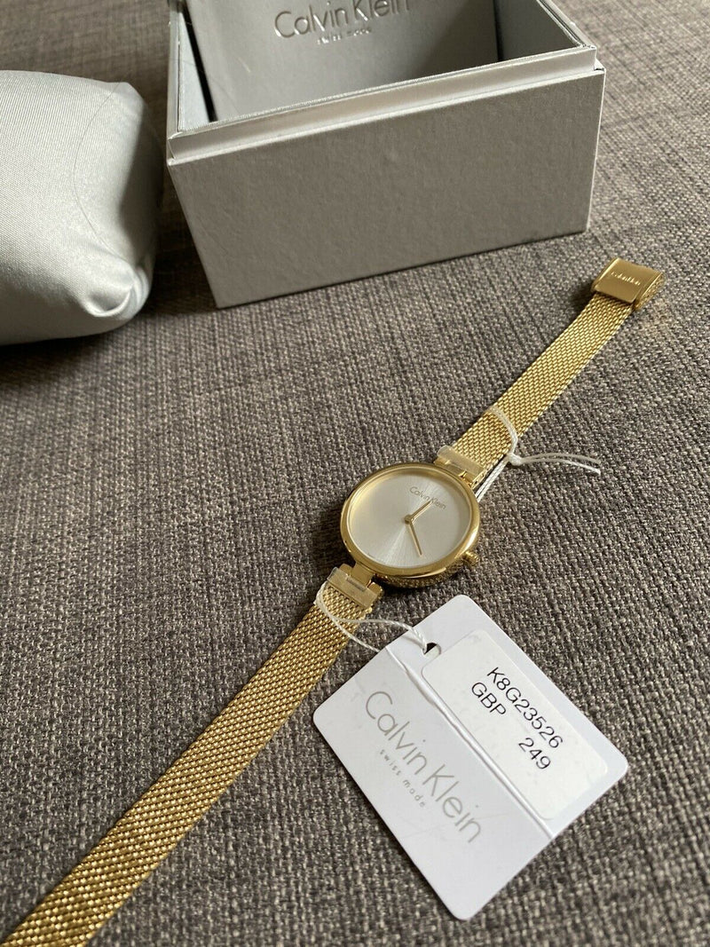 Calvin Klein Authentic White Dial Rose Gold Mesh Bracelet Watch for Women - K8G23526 Buy Now By Calvin Klein
