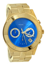 Marc Jacobs Blade Chronograph Blue Dial Gold Steel Strap Watch for Women - MBM3307 Buy Now By Marc Jacobs