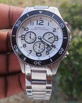 Marc Jacobs Rock Chronograph White Dial Silver Steel Strap Watch for Men - MBM5027 Buy Now By Marc Jacobs